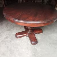 tavolo tondo da pranzo e specchiera antica