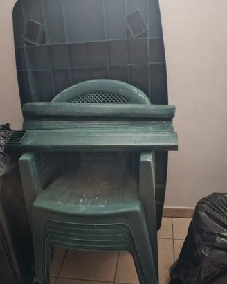 tavolo da giardino con sei sedie 