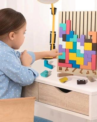 Puzzle 3D in Legno “Tetris Kids” Montessori Magia
