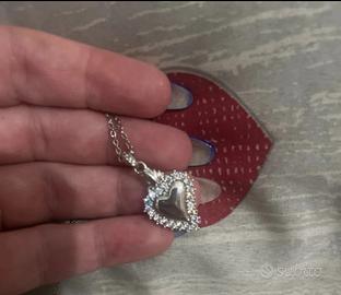 Collana cuore zirconi