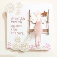 Quadretto in legno con ballerina 