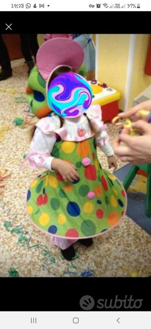 Costume Bambina Monella Clown 5/7 anni 