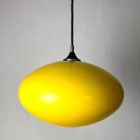 Lampada a sospensione vintage gialla Murano 60s