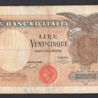 Banconota 25 lire Regno d'Italia anno 1918
