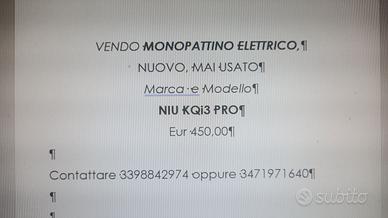 Monopattino elettrico NIU