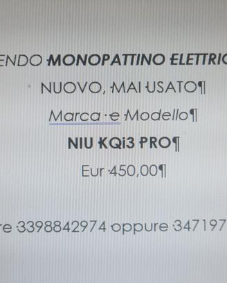Monopattino elettrico NIU