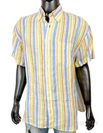 Paul & Shark Camicia Uomo Taglia XXL Lino a Righe