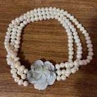 Collana vintage 3 fili con perle