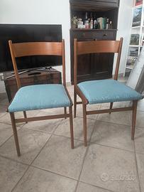 6 sedie legno anni 60-70 Frattini/scandinavo