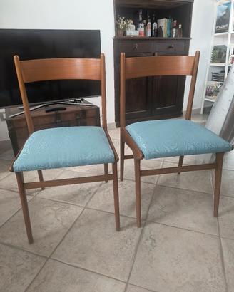 6 sedie legno anni 60-70 Frattini/scandinavo