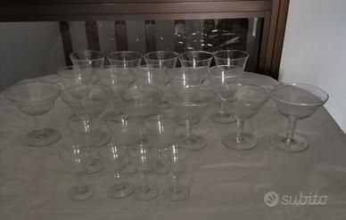 Bicchieri cristallo anni 60  nr. 23 varie misure