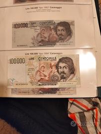 100000 lire Caravaggio 1994