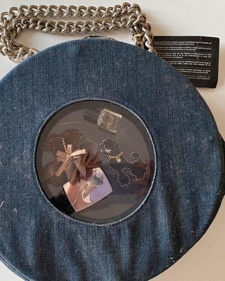 Borsa in jeans rotonda