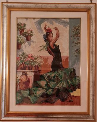 Quadro lavorato a mezzo punto