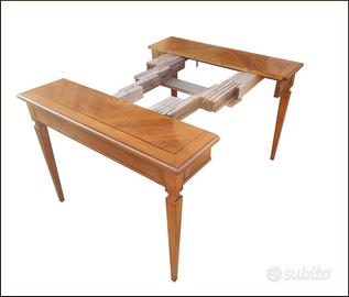 Tavolo artigianale classico a consolle apribile