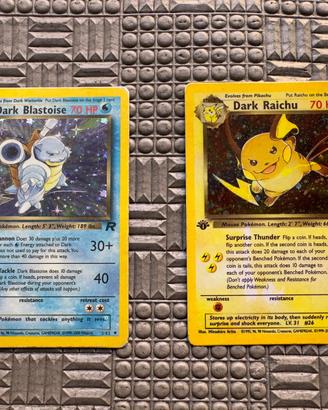 Pokémon DARK BLASTOISE + DARK RAICHU olografiche