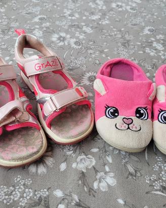 lotto scarpe 32 sandali e 32/33 ciabatte