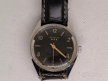 Orologio Benrus Vintage Swiss made Acciaio Nero.