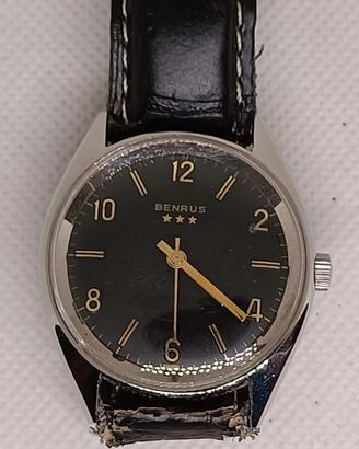 Orologio Benrus Vintage Swiss made Acciaio Nero.