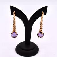 pomellato lola orecchini oro rosa 18 kt ametista
