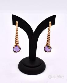 pomellato lola orecchini oro rosa 18 kt ametista