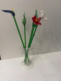 Vaso fiori in vetro