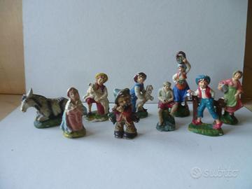 Statuine presepe cartapesta gesso pasta antiche
