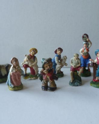 Statuine presepe cartapesta gesso pasta antiche