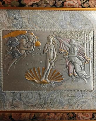 Quadro Argento 925 "Nascita di Venere". Lastra 60g