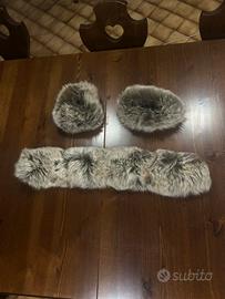 Collo e polsini in pelle di volpe