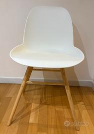 Sedia di design stile scandinavo - bianco e legno