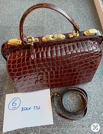 Borsa coccodrillo Neri Argenti