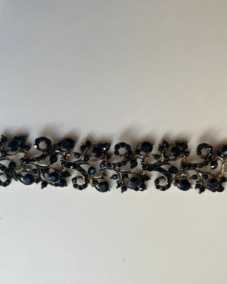 Braccialetto bronzo e perline nere