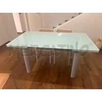 TAVOLO RETTANGOLARE CALLIGARIS ALLUGABILE VETRO 85