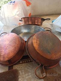 Set di 4 pentole in rame