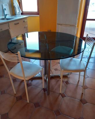 tavolo rotondo vetro con sedie