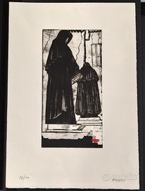 Litografia di Franco Angeli