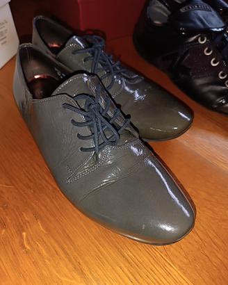 Sneakers BOEMOS 37 donna pelle vernice grigia verd