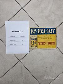 Targa vintage Ky-Net-Toy