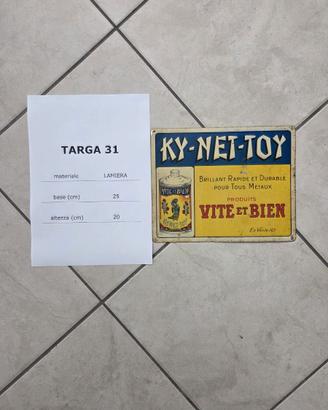 Targa vintage Ky-Net-Toy