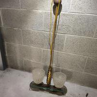 Lampadario vintage ottone e vetro anni '70