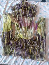 Vestito in chiffon plissé leggerissimo multicolor