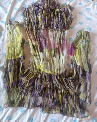 Vestito in chiffon plissé leggerissimo multicolor