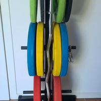 Pacco pesi con bilanciere olimpico ed EZ