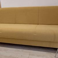 Divano letto senape 3 posti con contenitore