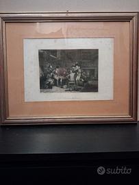 serie di 3 incisioni ottocentesche in cornice