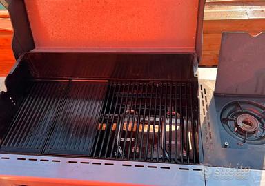barbecue  a gas in acciaio inox 6 fuochi 