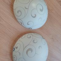 Coppia di Plafoniere in Vetro Decorato – Nuove e F