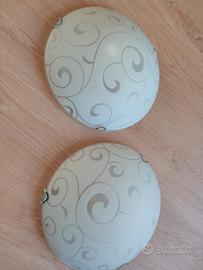 Coppia di Plafoniere in Vetro Decorato – Nuove e F