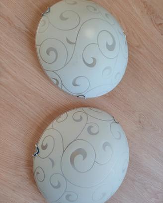 Coppia di Plafoniere in Vetro Decorato – Nuove e F